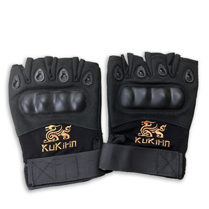 KuKirin short riding gloves with reinforced palm and adjustable wrist strap