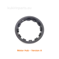 Black motor hub on a white background
