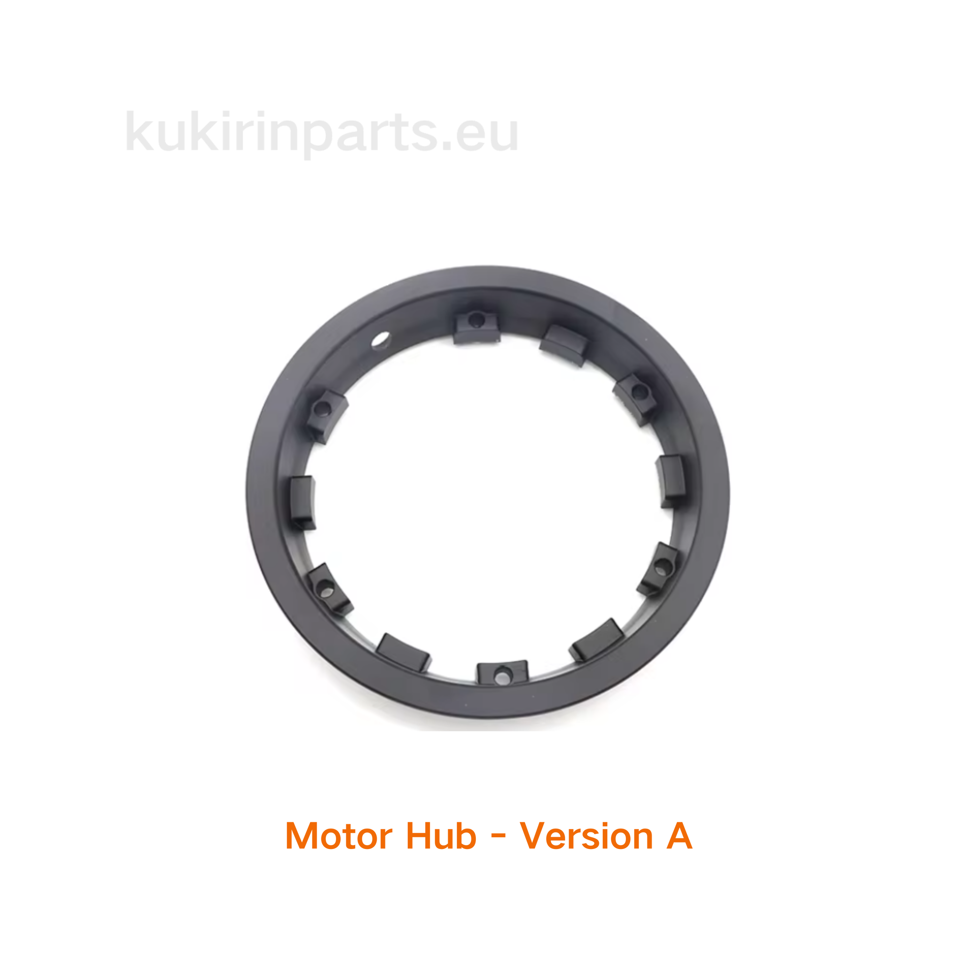 Black motor hub on a white background