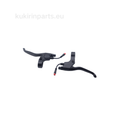 Pair of black brake levers on a white background